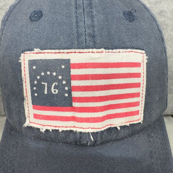 American Revolution Strapback Hat Navy Blue 1776 Flag Patch Yorktown Embroidery - Picture 10 of 14
